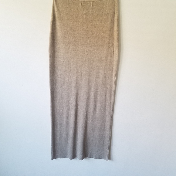 VINTAGE Babette Ballinger 100% Linen Beige Knit Maxi Skirt Size M - Picture 7 of 8